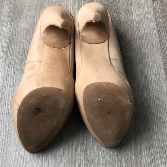 Nude peep toe platform pumps - Picture 3 of 4